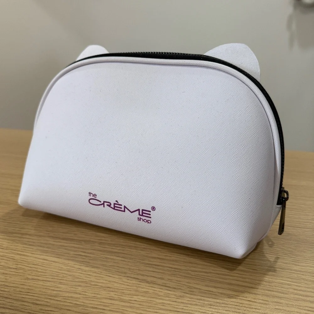 HELLO KITTY MAKEUP BAG GLITTERY BOW PINK AND WHITE - Picture 2 of 3